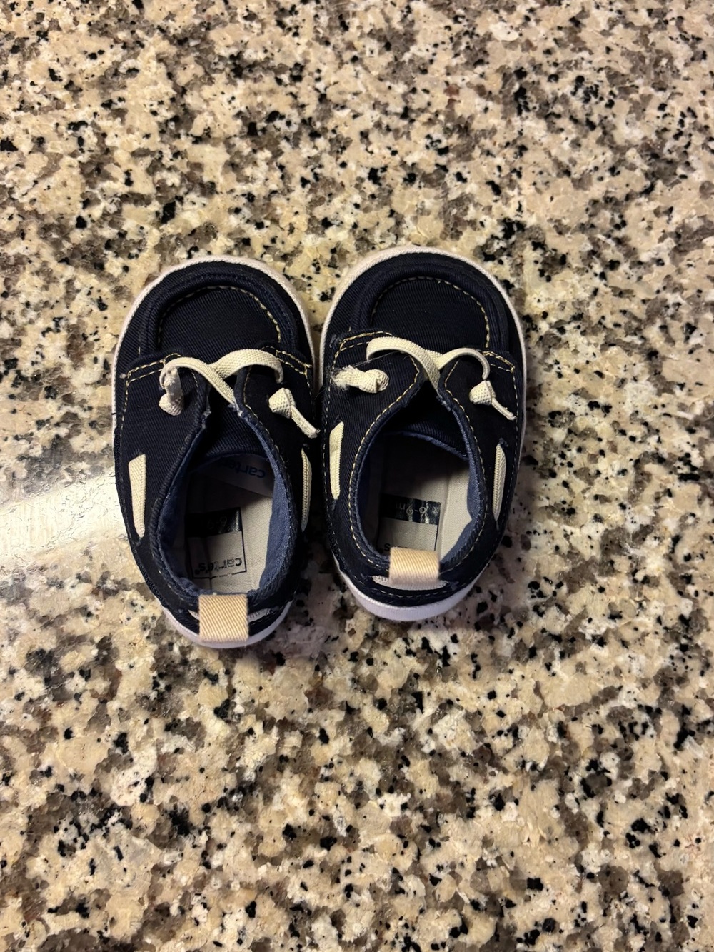 Navy and Cream Baby Boat Shoes